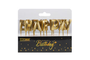 Набір свічок Buromax Happy Birthday золотий