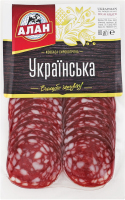 Ковбаса нарізка Українська Алан с/к в/ґ в/у 0.08кг