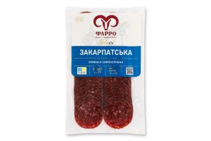 Колбаса нарезка Закарпатская Фарро с/к 1с в/у 0.08кг