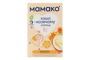 Каша молочна суха для дітей від 5міс на козячому молоці кукурудзяна з гарбузом і абрикосом Мамако к/у 200г