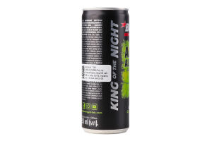 Напиток энергетический безалкогольный сильногазированный After alcohol King of the night Black Energy ж/б 250мл