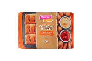 Сосиски в тісті заморожені з майонезом та кетчупом Danish м/у 6х130г