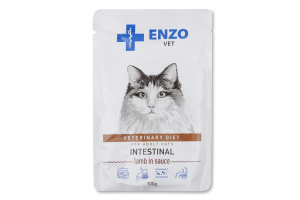 Корм д/котів Дієта при захворюванні шлунково-кишкового тракту з ягням в соусі 100г пауч Ензо Вет