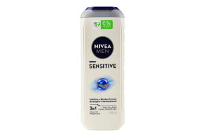 Гель для душа для тела, лица и волос 3в1 Sensitive Nivea Men 500мл