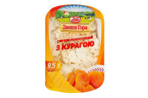 Сир кисломолочний 9.5% з курагою Звени Гора лоток 200г