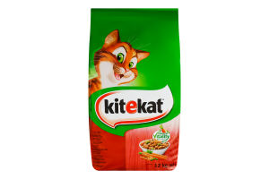 Корм сухий повнораціонний для дорослих котів З яловичиною та овочами KiteKat кг