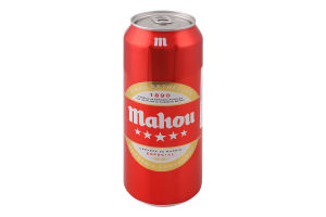 Пиво 500мл 5.5% світле фільтроване пастеризоване 5 estrellas Mahou з/б