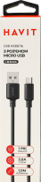 Кабель USB 3A 1м з роз'ємом micro-USB чорний №CB300C Havit 1шт
