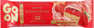 Батончик протеиновый белый с клубникой Gold Go On Nutrition м/у 45г