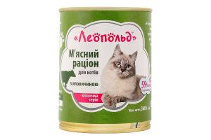 Корм д/котів М"ясний раціон Класична серія з яловичиною 360г ж/б Леопольд