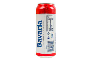 Пиво 0.5л 0% безалкогольное светлое фильтрованное пастеризованное Bavaria ж/б