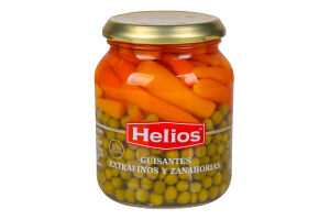 Горошок Helios зелений дрібний з морквою конс
