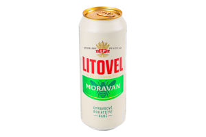 Пиво 0.5л 4.6% світле фільтроване пастеризоване Moravan Litovel з/б