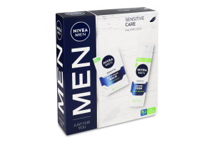 Набор косметический Пена для бритья 200мл + Бальзам после бритья Успокаивающий 100мл Sensitive care Nivea Men 2шт