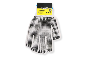 Рукавиці робочі білі трикотажнi чорна крапка на 2сторони р.10 з підвіскою Werk