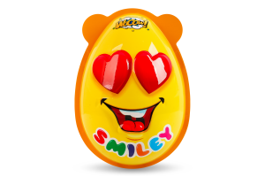 Яйцо пластиковое для девочки и мальчика с конфетами и сюрпризом Smiley face Wooow п/у 35г в ассорт