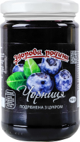 Фрукты измельченные с сахаром Черника Здорова родина с/б 350г