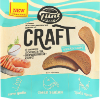 Грінки житньо-пшеничні хвилясті зі смаком «Лосось та вешковий соус» ТМ "Flint CRAFT Grenki" 80г(8шт)