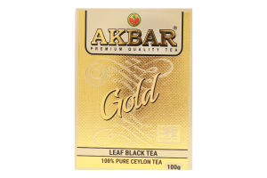 Чай черный цейлонский листовой Gold Akbar к/у 100г