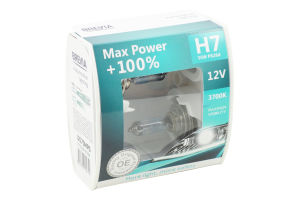 Лампа галогенова Max Power H7 12V 55W 2шт Brevia