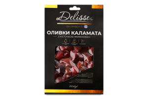 Оливки с косточкой маринованные Каламата Delisse к/у 250г