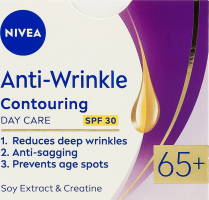 Крем против морщин дневной + контуринг с экстрактом сои и креатином SPF 30 65+ Nivea 50мл