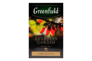 Чай чорний цейлонський байховий листовий з ягодами та ароматом барбарису Barberry Garden Greenfield к/у 100г