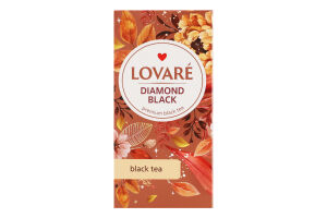 Бленд чая черного цейлонского и кенийского байхового мелкого Diamond black Lovare к/у 24х2г
