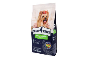 Корм сухий повнораціонний для дорослих собак малих порід Club 4 Paws м/у 2кг