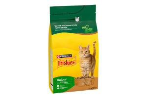 Корм сухой для взрослых котов с курицей и индейкой, с овощами Indoor Friskies м/у 1.5кг