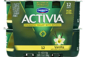Dannon Activia Lowfat Yogurt Vanilla - 12 PK