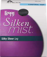 L'eggs Silken Mist Pantyhose Control Top A Silky Sheer Leg Jet Black