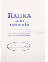Папка д/паперу білий картон на зав"язках Асава