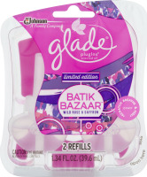Glade PlugIns Scented Oil Refills Batik Bazaar Wild Rose & Saffron - 2 CT