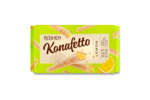 Трубочки вафельные с лимонной начинкой Konaretto Roshen м/у 140г