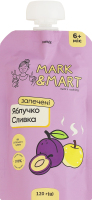 Пюре фруктове для дітей від 6міс без цукру гомогенізоване Запечене яблучко і сливка Mark&Mart д/п 120г