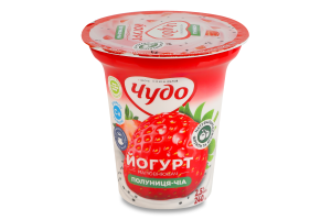 Йогурт 2.5% с наполнителем фруктовым Клубника-чиа Чудо ст 240г