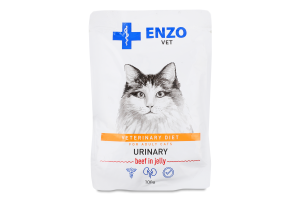 Корм д/котів Дієта при захворюванні сечовивідних шляхів з яловичиною в желе 100г пауч Ензо Вет
