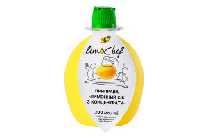 Сок лимонный из концентрата LimoChef Eurofood п/бут 200мл