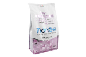 Корм сухой полнорационный для котов с курицей Sterilised Natural superpremium Monge м/у 1.5кг