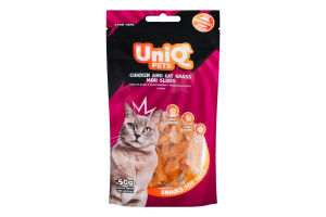 Снек д/котів UNIQ 50г слайси Курка/Котяча трава И179 (Пол)