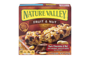 Nature Valley Fruit & Nut Chewy Trail Mix Granola Bars Dark Chocolate & Nut - 6 CT