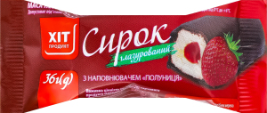Сирок глазурований 15% з наповнювачем Полуниця Хіт продукт м/у 36г