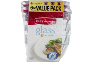 Rubbermaid Value Pack Stores Neatly with Easy Find Lids Glass - 2 CT