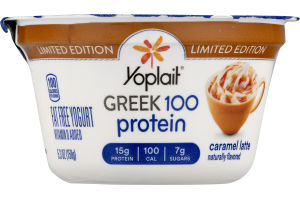 Yoplait Greek 100 Protein Fat Free Yogurt Caramel Latte