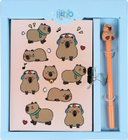 Блокнот ZiBi KL Capybara1 замок+ручк 203х225 50арк