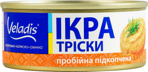 Ікра тріски пробійна підкопчена Veladis з/б 100г
