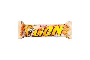 Вафлі з м'якою карамеллю вкриті пластівцями та білою глазур'ю White Lion м/у 42г