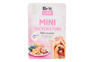Корм д/собак малих порід з філе курки та тунця в соусі 85г пауч Бріт Кеа