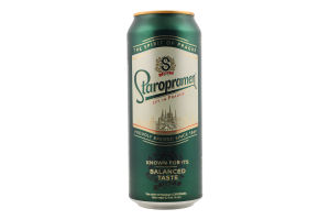 Пиво 480мл 4.2% світле пастеризоване Staropramen з/б